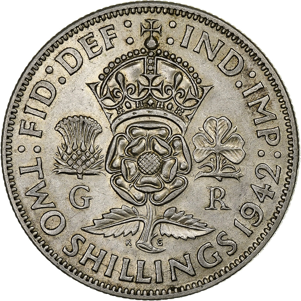 Great Britain, Florin, Two Shillings, 1942, Silver, AU(50-53), KM:27