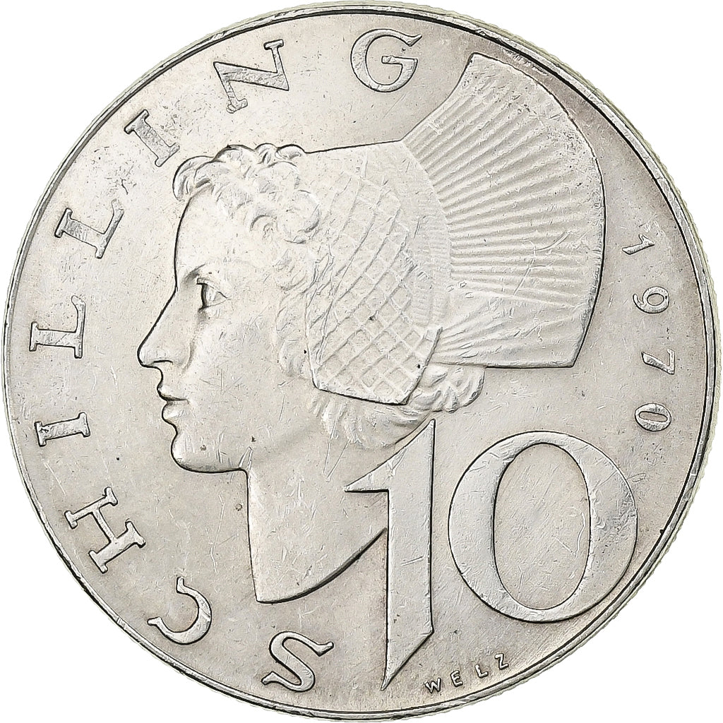 Österreich, 10 Schilling, 1970, Vienna, Silber, SS, KM:2882