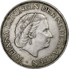 Moneda, Países Bajos, Juliana, 2-1/2 Gulden, 1961, MBC, Plata, KM:185
