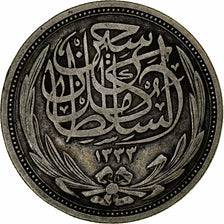 Egypt, Hussein Kamil, 10 Piastres, 1917, Bombay, Silver, EF(40-45), KM:319