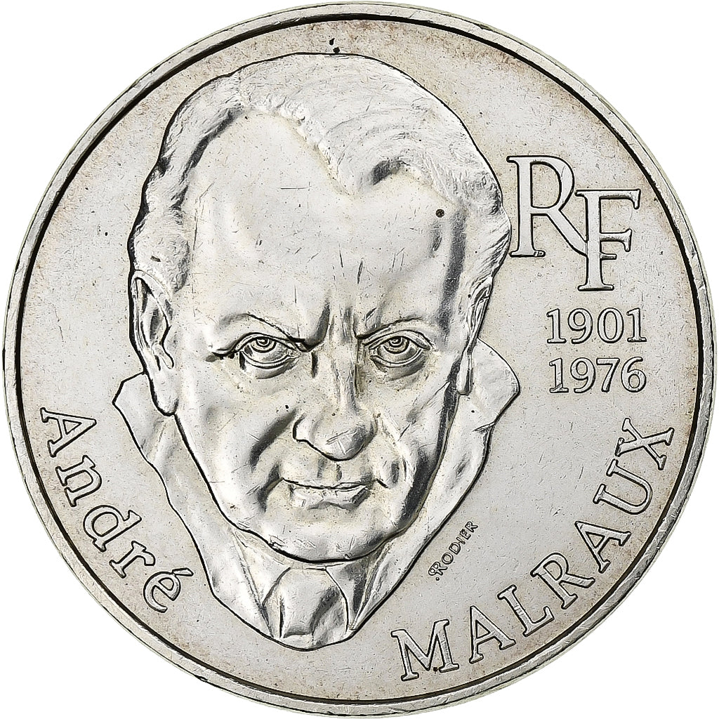 Frankrijk, 100 Francs, André Malraux, 1997, Zilver, ZF+, Gadoury:954, KM:1188