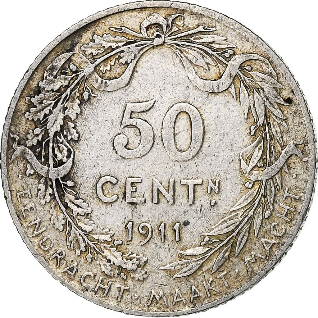 Belgien, 50 Centimes, 1911, Silber, SS+, KM:71