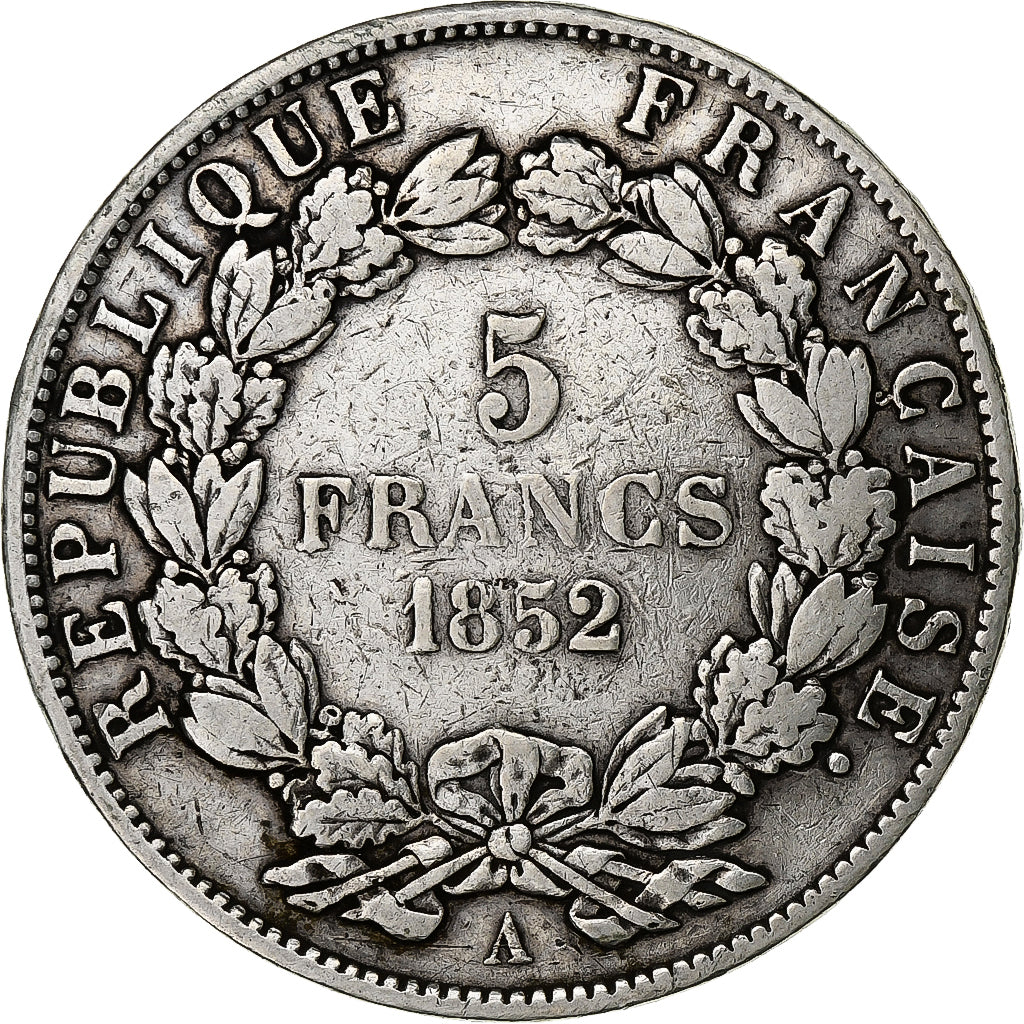 Frankrijk, Louis-Napoléon Bonaparte, 5 Francs, 1852, Paris, Zilver, FR+