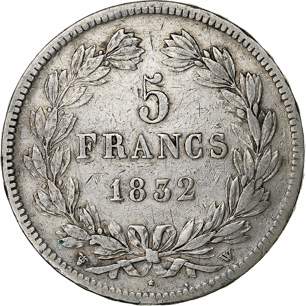 Munten, Frankrijk, Louis-Philippe, 5 Francs, 1832, Lille, FR, Zilver, KM:749.13