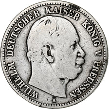 German States, PRUSSIA, Wilhelm I, 2 Mark, 1876, Berlin, Silver, VF(20-25)