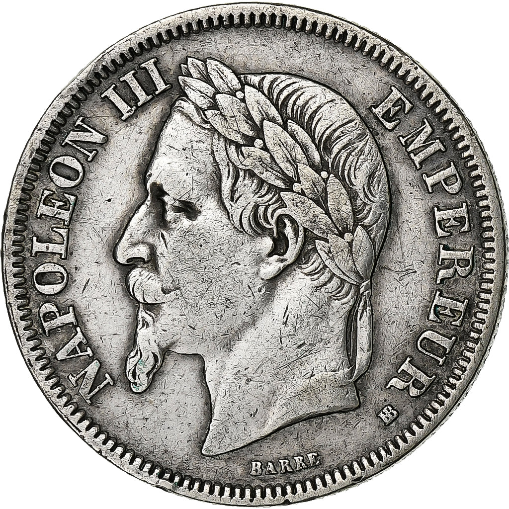 France, Napoleon III, 2 Francs, Napoléon III, 1868, Strasbourg, Silver