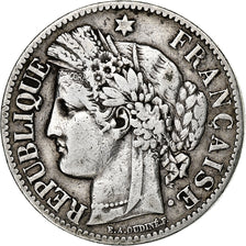 Frankrijk, 2 Francs, Cérès, 1871, Paris, Zilver, FR+, Gadoury:529, KM:816.2