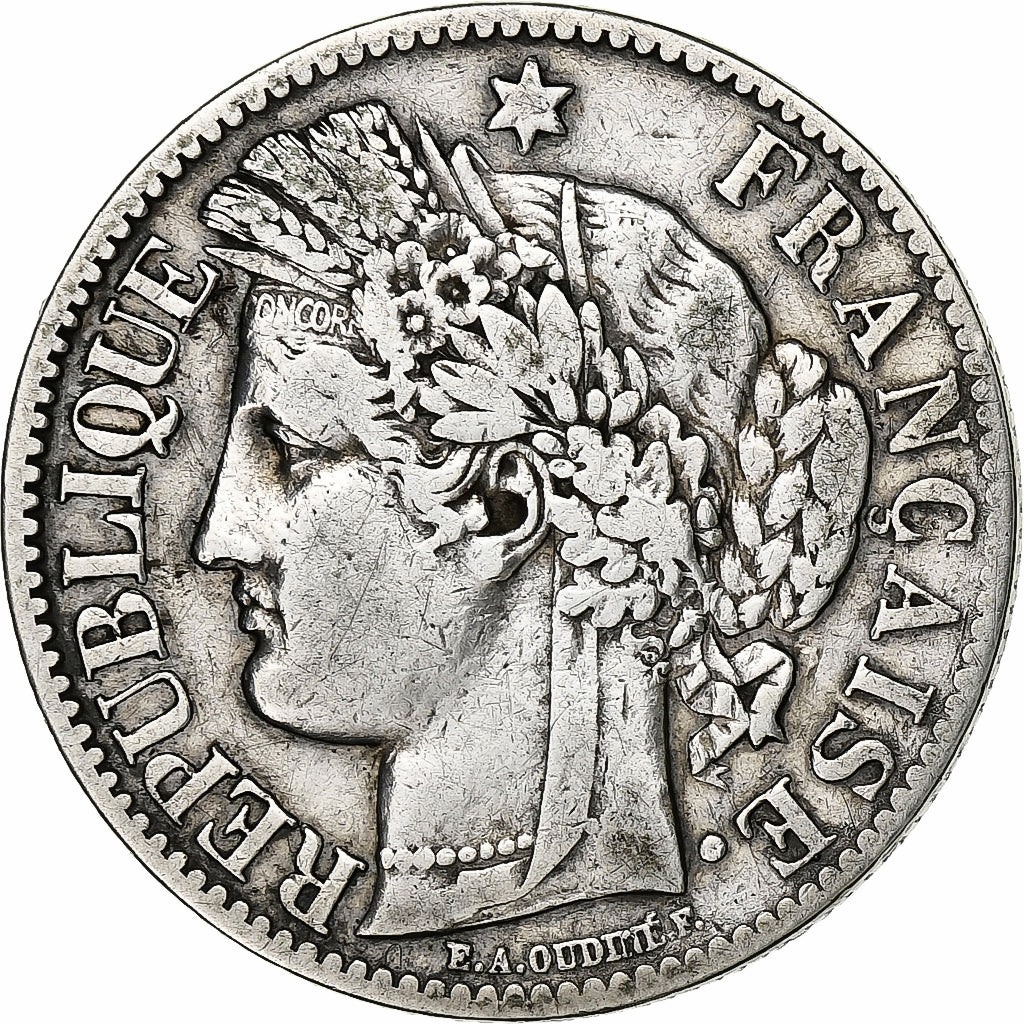 Moneta, Francia, Cérès, 2 Francs, 1887, Paris, MB+, Argento, KM:817.1