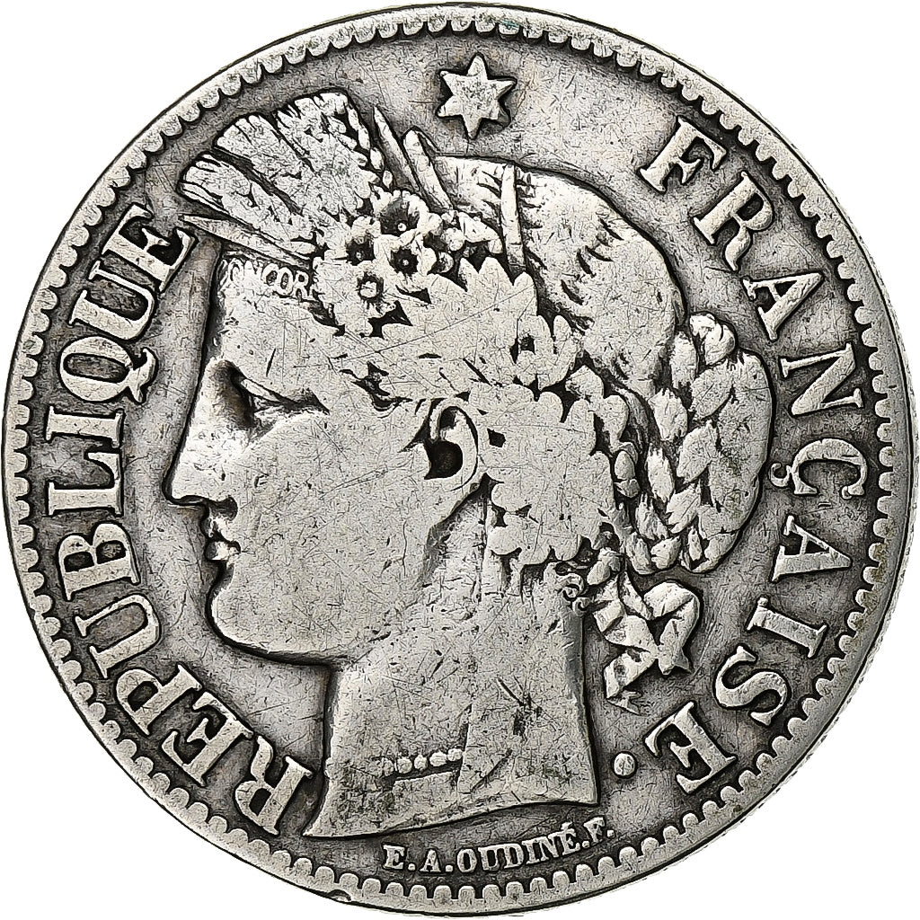 Coin, France, Cérès, 2 Francs, 1873, Paris, VF(20-25), Silver, KM:817.1