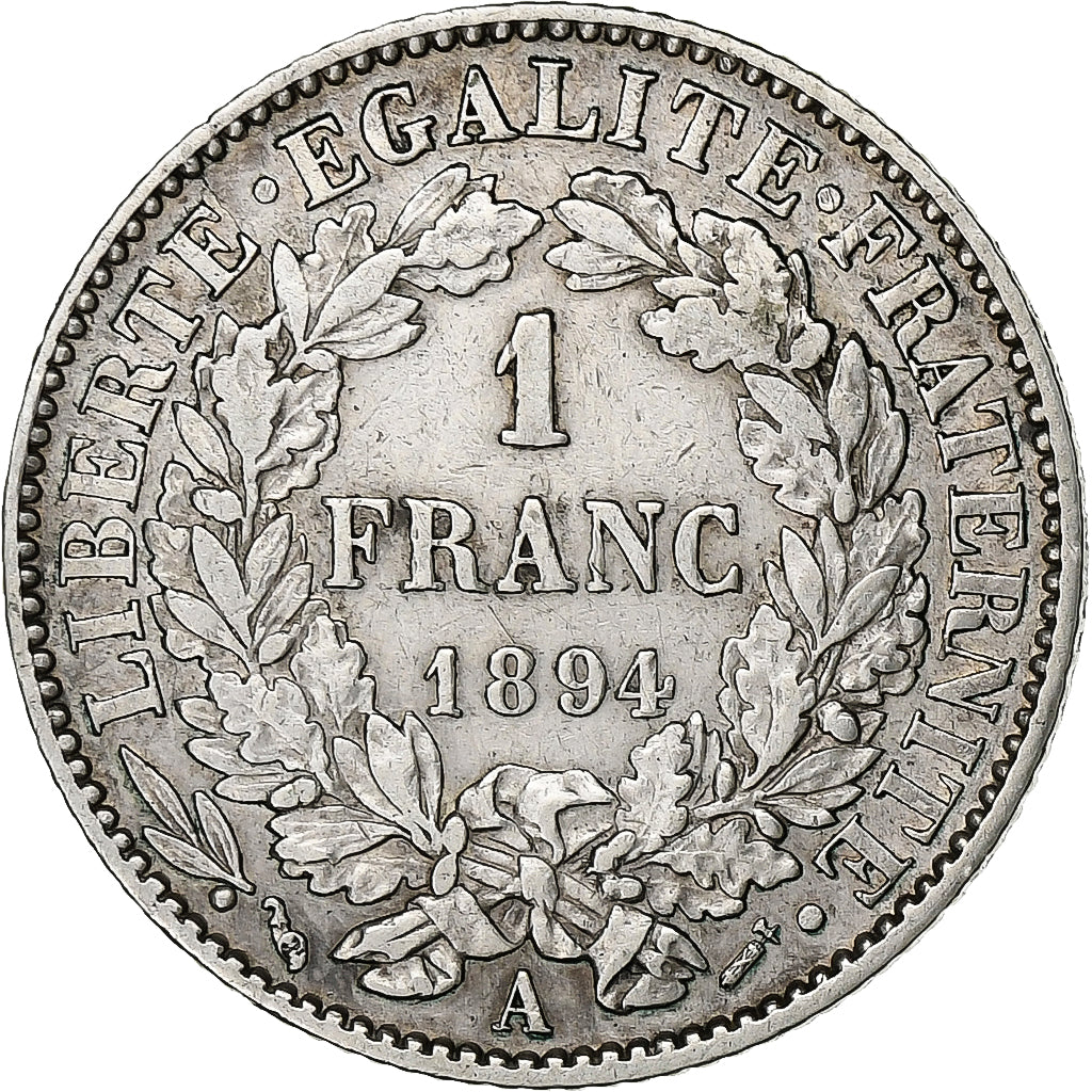 Münze, Frankreich, Cérès, Franc, 1894, Paris, S+, Silber, KM:822.1