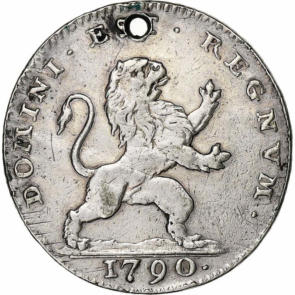 AUSTRIAN NETHERLANDS, 10 Sols, 10 Stuivers, 1790, Brussels, Silver, EF(40-45)