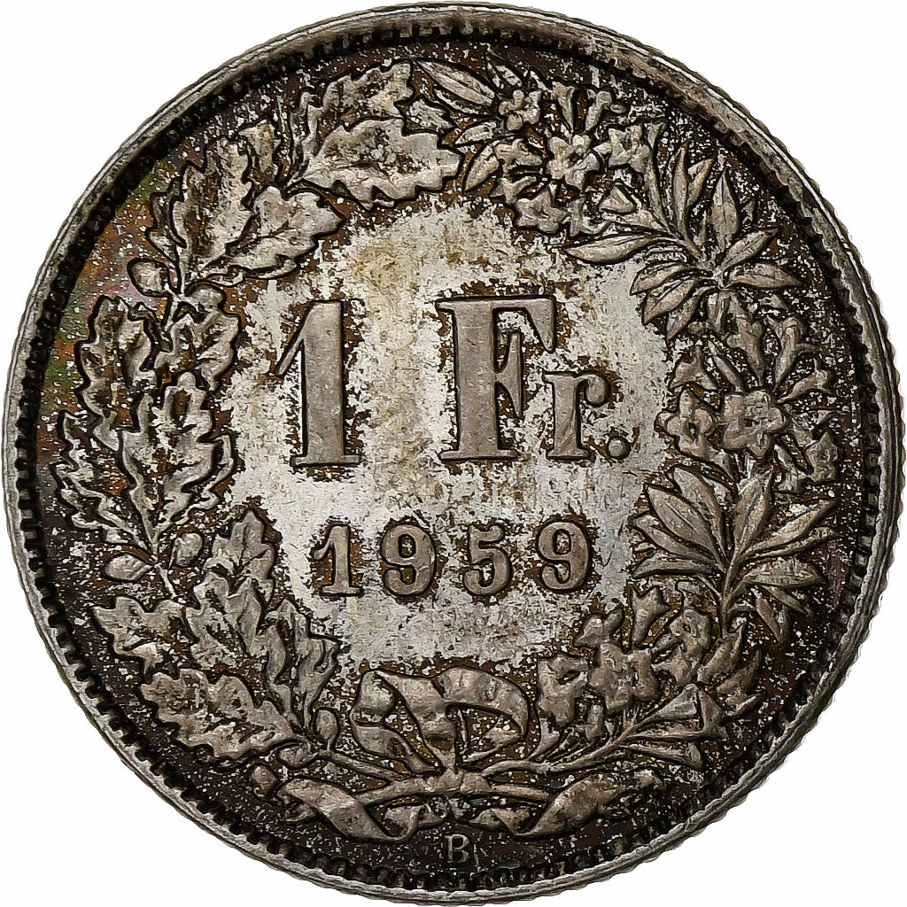 Suiza, Franc, 1959, Bern, Plata, MBC+, KM:24