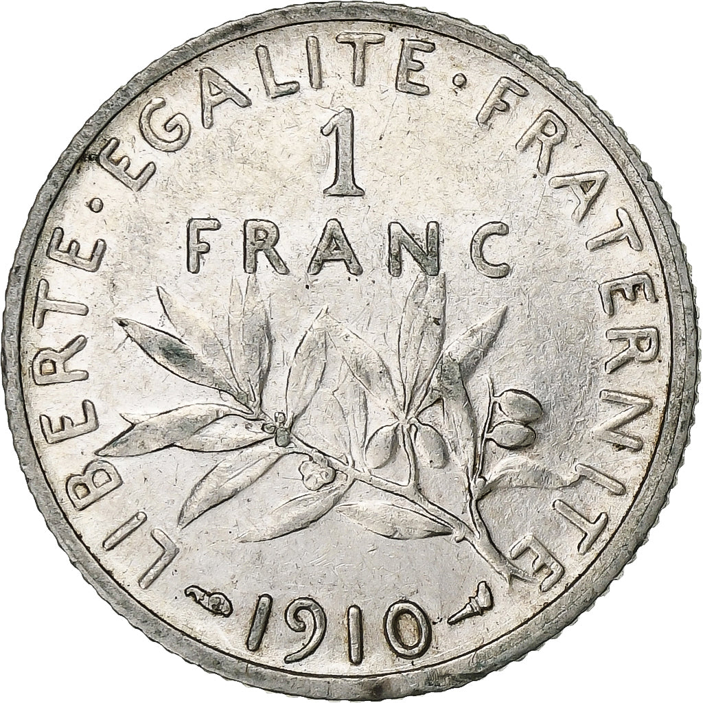 France, Franc, Semeuse, 1910, Paris, Argent, TTB, Gadoury:467, KM:844.1