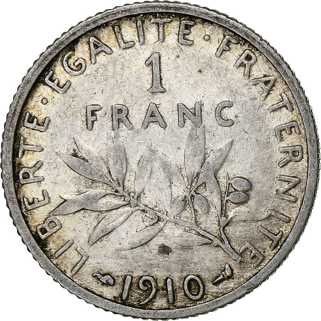 Francja, Franc, Semeuse, 1910, Paris, Srebro, EF(40-45), Gadoury:467, KM:844.1
