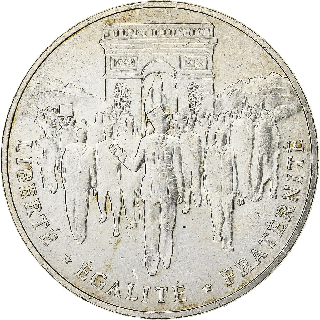 France, 100 Francs, Libération de Paris, 1994, Silver, AU(50-53), Gadoury:924