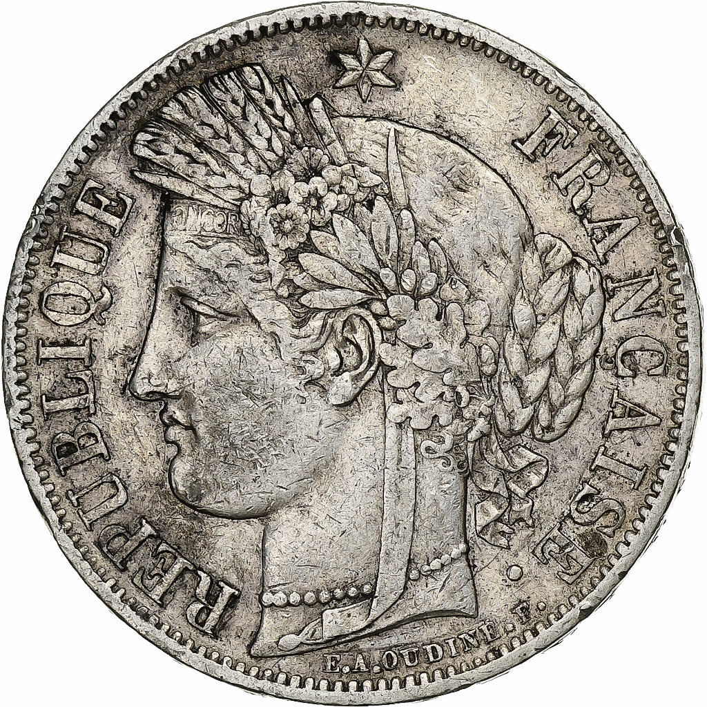 France, Cérès, 5 Francs, 1849, Paris, VF(30-35), Silver, KM:761.1, Gadoury:719