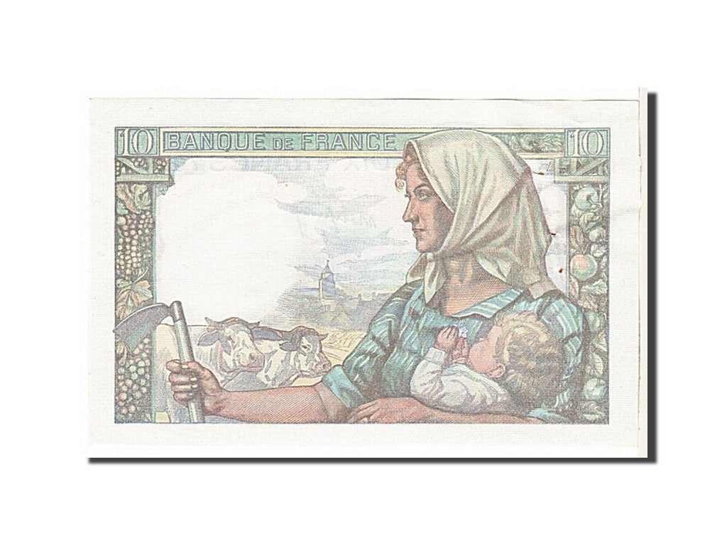 Geldschein, Frankreich, 10 Francs, 10 F 1941-1949 ''Mineur'', 1943, UNZ-