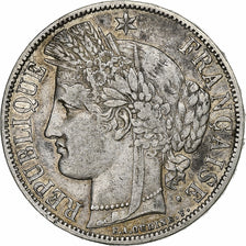 Francia, 5 Francs, Cérès, 1870, Paris, Plata, BC+, Gadoury:742, KM:818.1