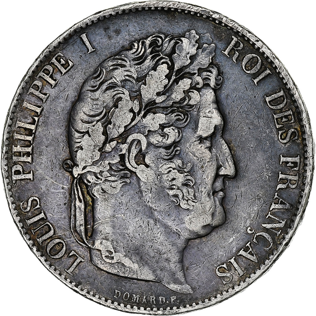 Münze, Frankreich, Louis-Philippe, 5 Francs, 1844, Lille, S+, Silber