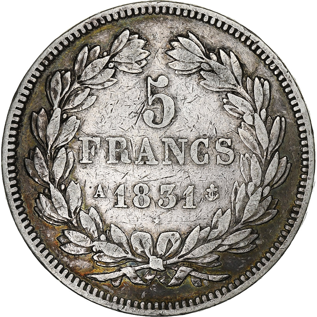 Frankrijk, 5 Francs, Louis-Philippe, 1831, Paris, Zilver, FR+, Gadoury:677a