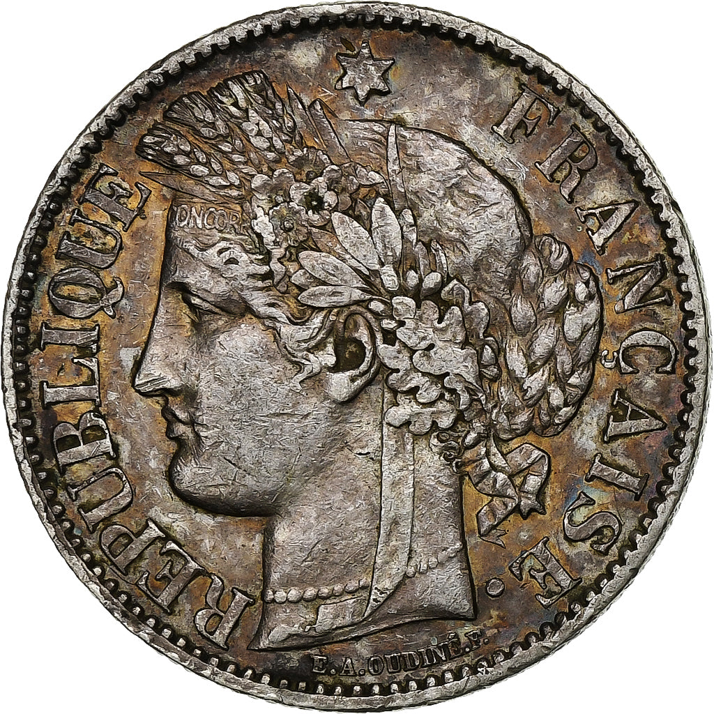 Moneta, Francia, Cérès, 2 Francs, 1871, Paris, BB+, Argento, KM:817.1