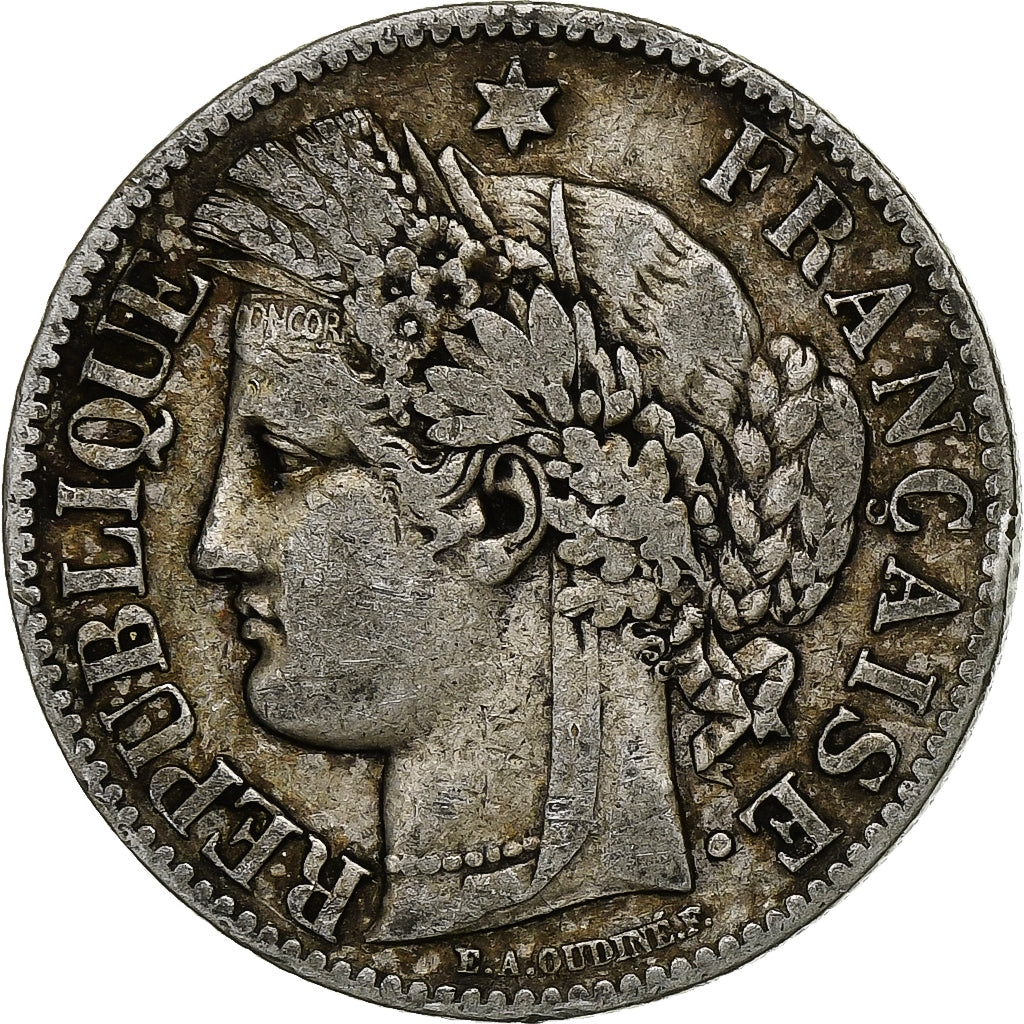 Francia, 2 Francs, Cérès, 1887, Paris, Argento, MB+, Gadoury:530a, KM:817.1