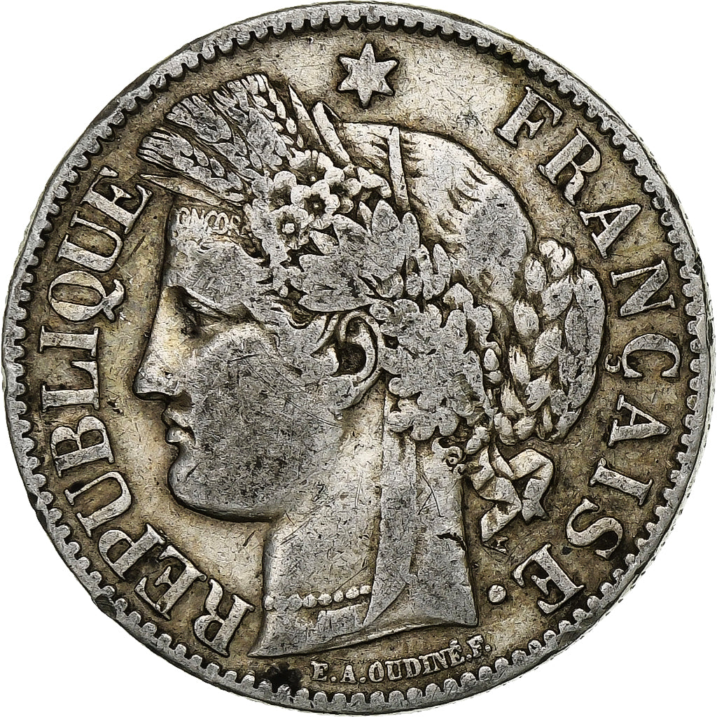 Frankreich, 2 Francs, Cérès, 1887, Paris, Silber, S+, Gadoury:530a, KM:817.1