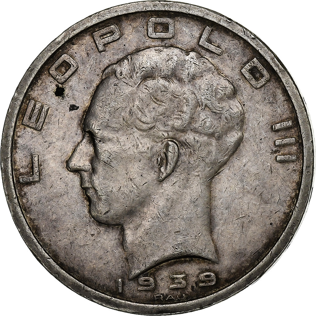 Belgium, 50 Francs, 50 Frank, 1939, Silver, VF(30-35), KM:122.1