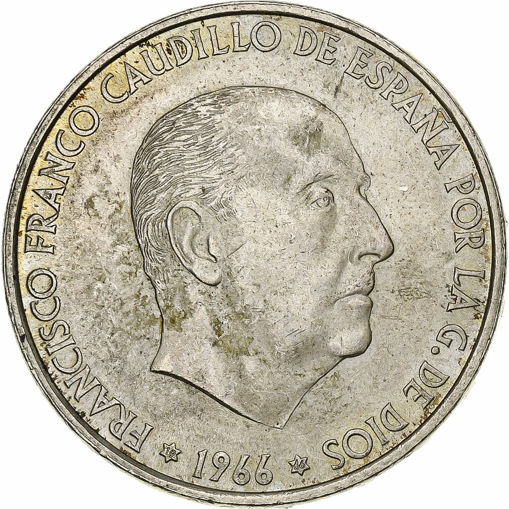 Coin, Spain, Caudillo and regent, 100 Pesetas, 1966, Madrid, AU(55-58), Silver