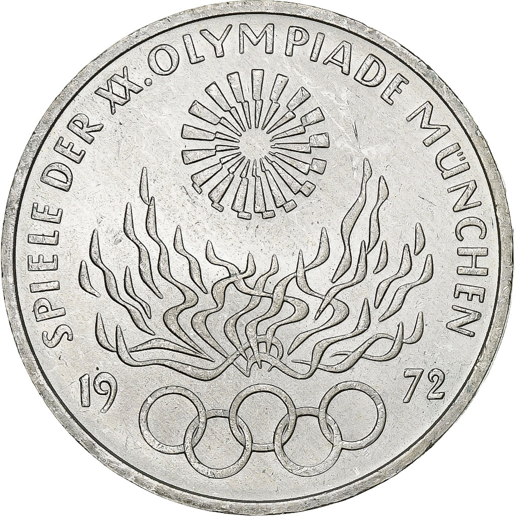Munten, Federale Duitse Republiek, 10 Mark, 1972, Stuttgart, PR, Zilver, KM:135