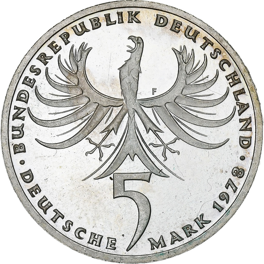 Moneda, ALEMANIA - REPÚBLICA FEDERAL, 5 Mark, 1978, Stuttgart, Germany, SC