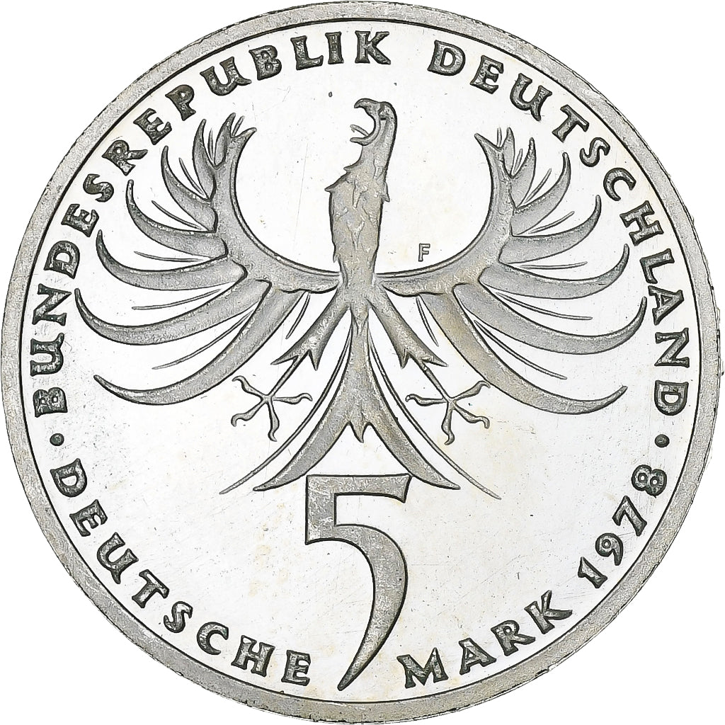 Coin, GERMANY - FEDERAL REPUBLIC, 5 Mark, 1978, Stuttgart, Germany, MS(63)