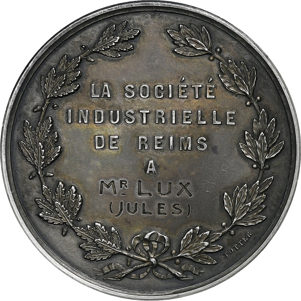 France, Médaille, La Société Industrielle de Reims, 1928, Argent, SUP, Brenet