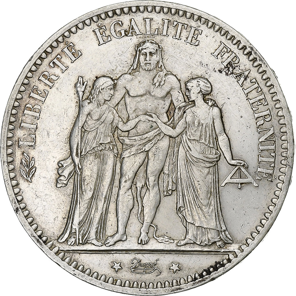 Frankrijk, 5 Francs, Hercule, 1875, Paris, Zilver, ZF, Gadoury:745a, KM:820.1