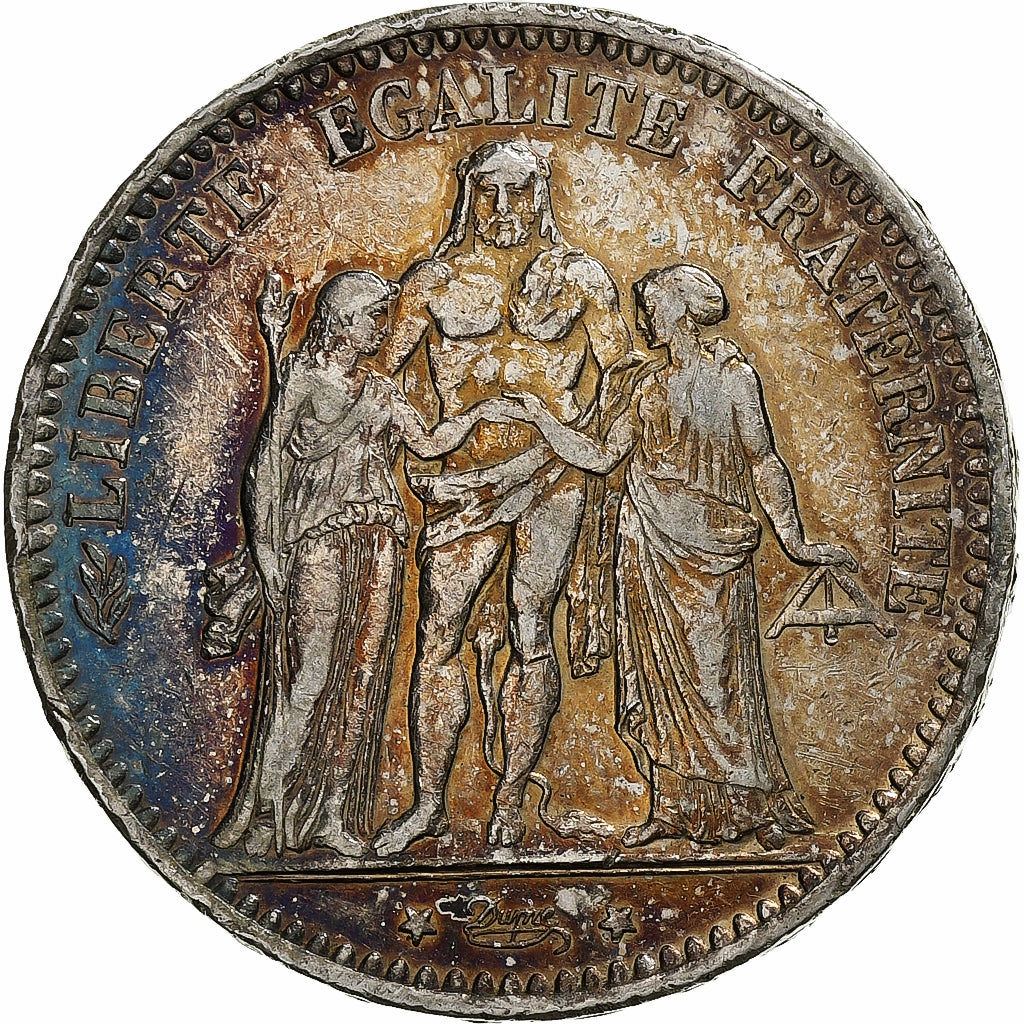 Munten, Frankrijk, Hercule, 5 Francs, 1873, Bordeaux, ZF, Zilver, KM:820.2