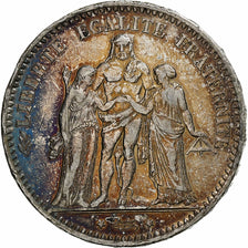 Coin, France, Hercule, 5 Francs, 1873, Bordeaux, EF(40-45), Silver, KM:820.2
