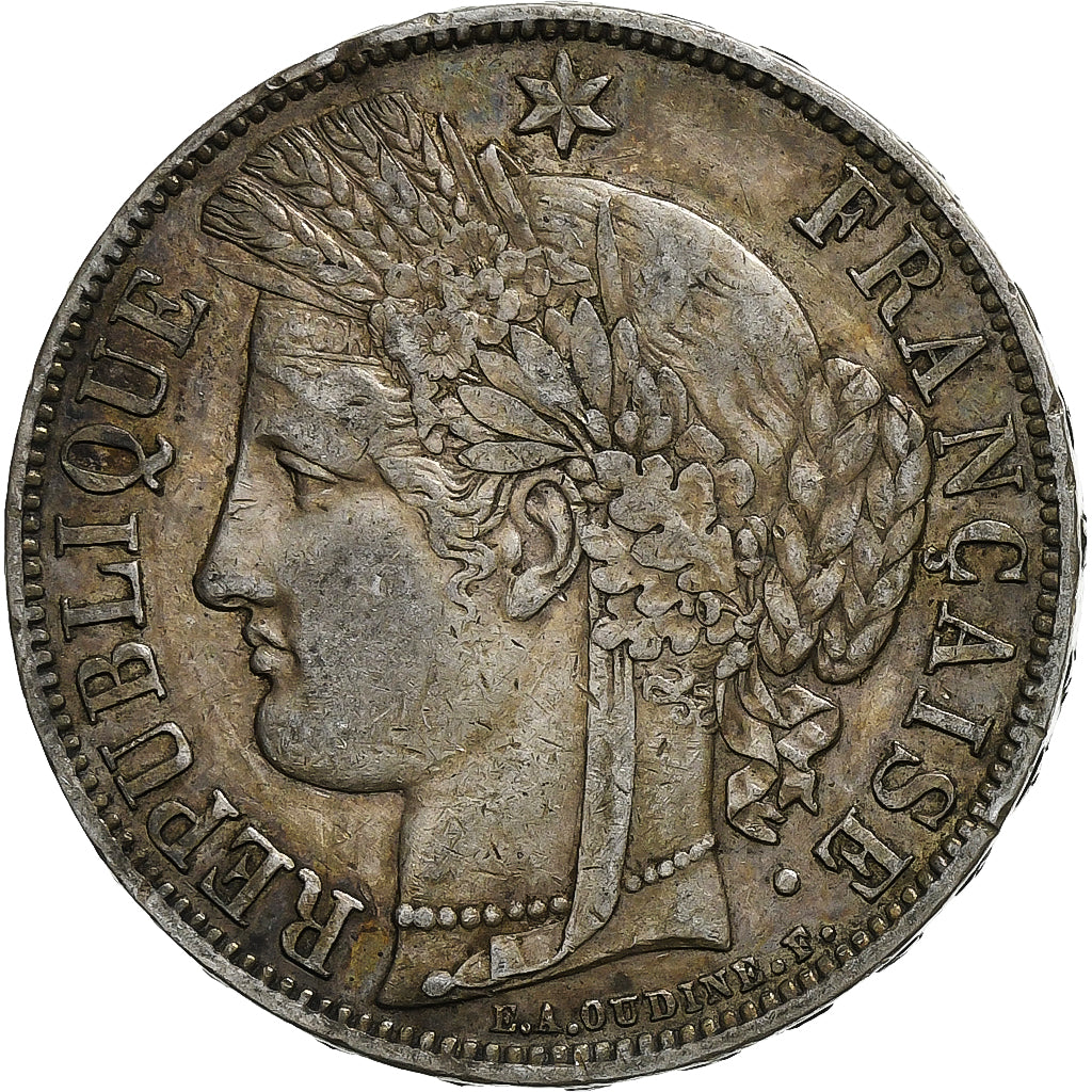 Moneta, Francia, Cérès, 5 Francs, 1870, Paris, BB, Argento, KM:819