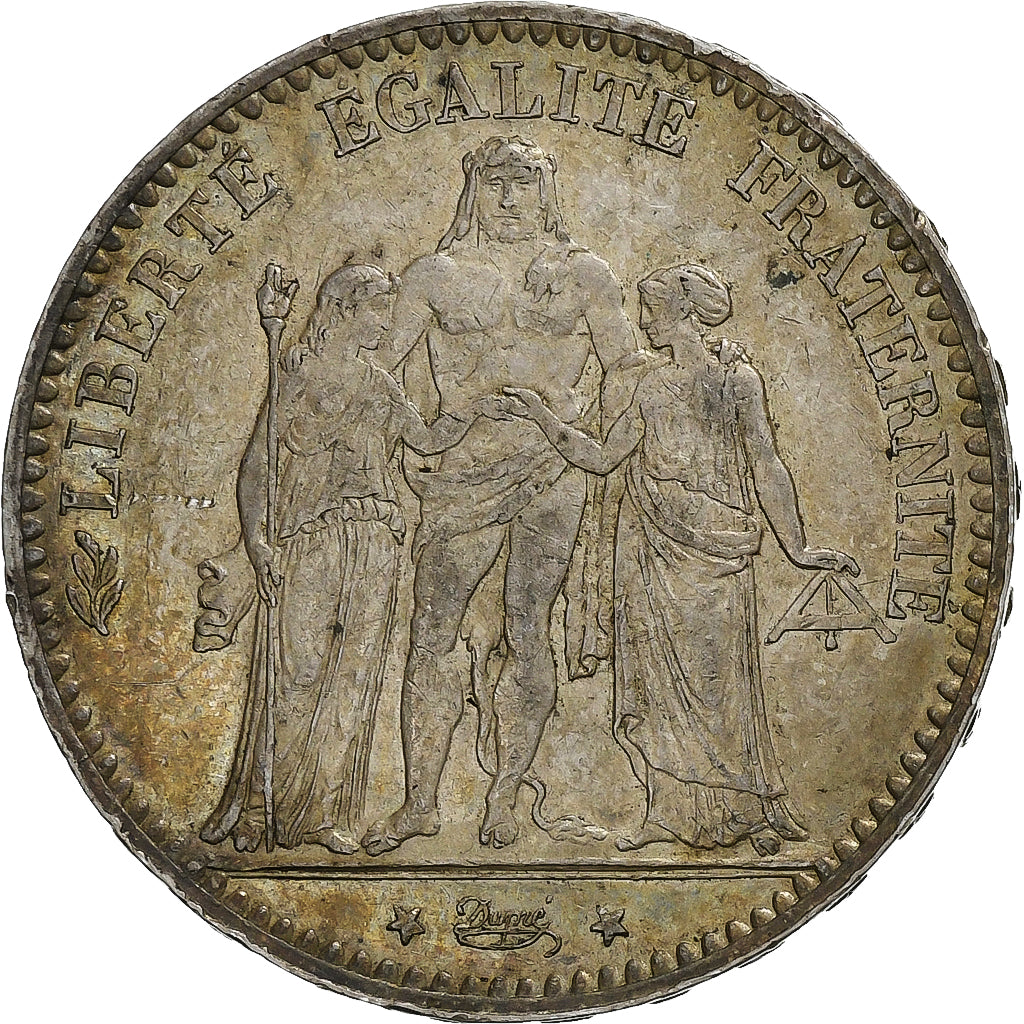 Frankrijk, 5 Francs, Hercule, 1875, Paris, Zilver, ZF+, Gadoury:745a, KM:820.1