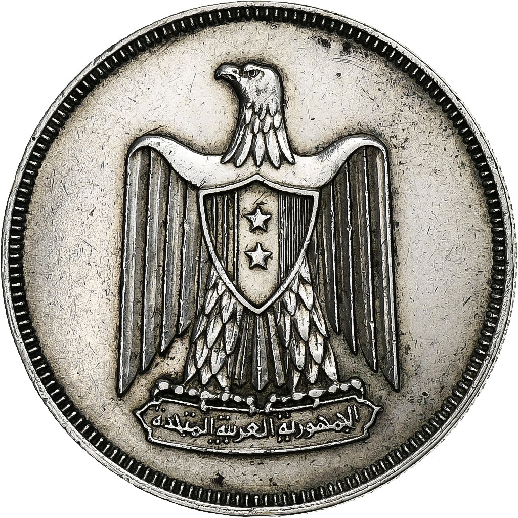 Coin, Egypt, 20 Piastres, 1960, AU(50-53), Silver, KM:399