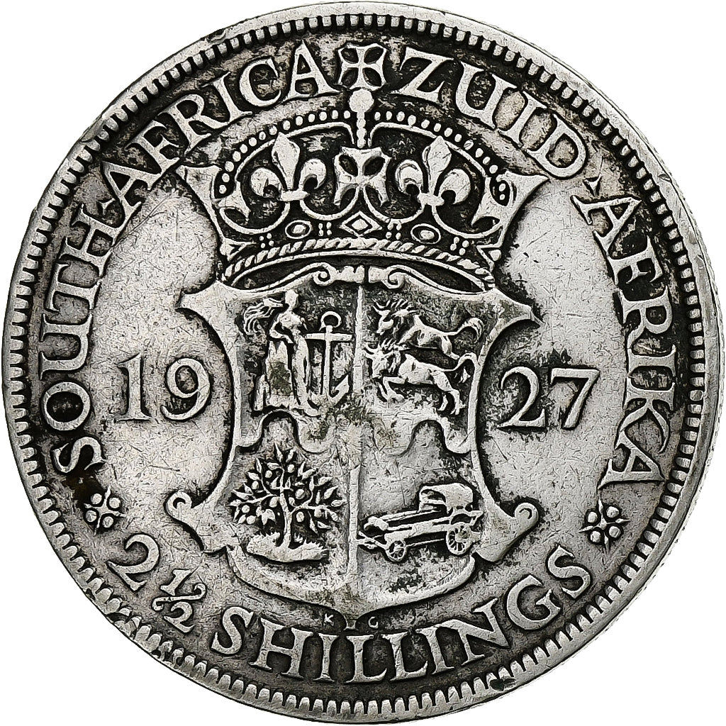 Afrique du Sud, George V, 2 1/2 Shillings, 1927, Argent, TB+, KM:Pn200