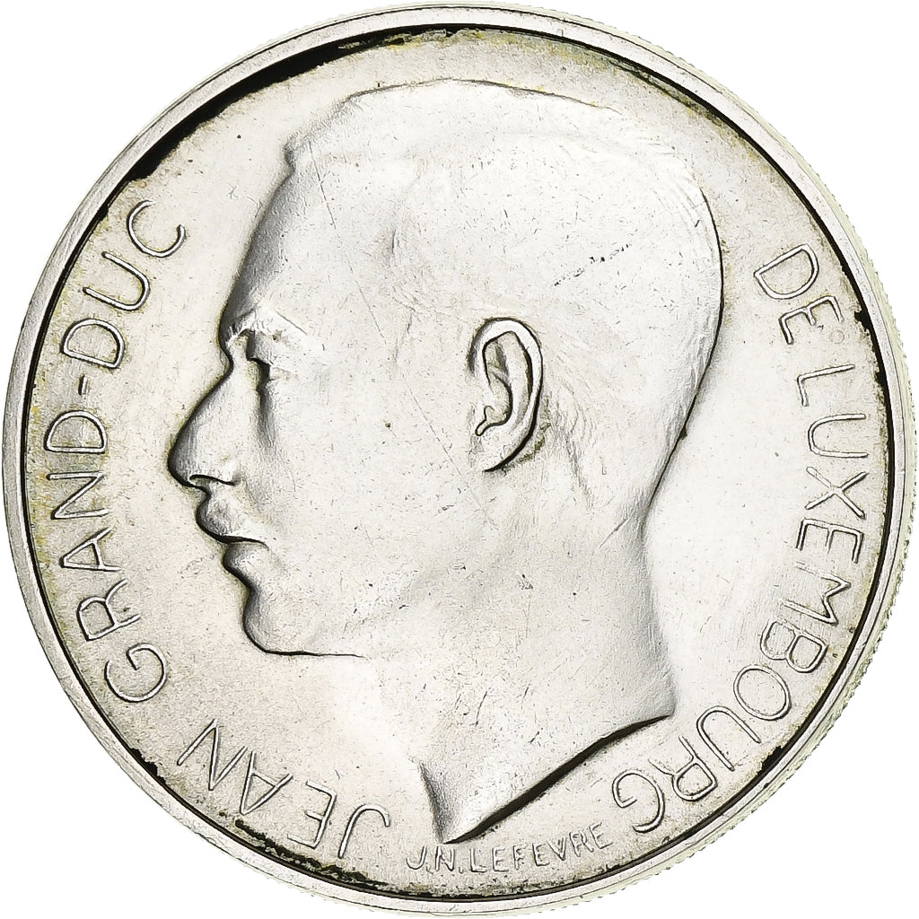 LUXEMBOURG, 100 Francs, 1964, KM #54, AU(55-58), Silver, 33.1, 17.91