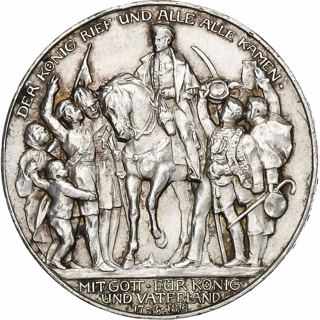 German States, PRUSSIA, Wilhelm II, 3 Mark, 1913, Berlin, Déclaration de guerre