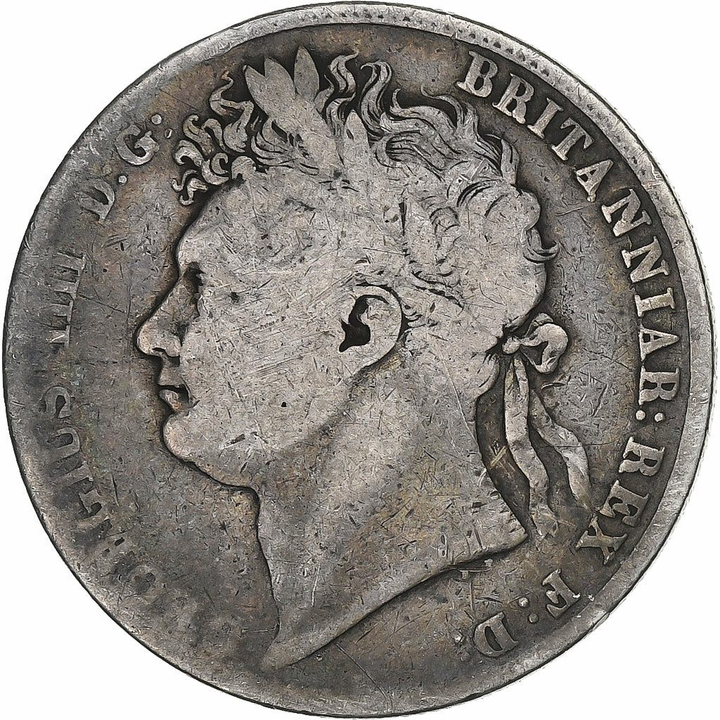 Great Britain, George IV, 1/2 Crown, 1823, Silver, VF(20-25), KM:28