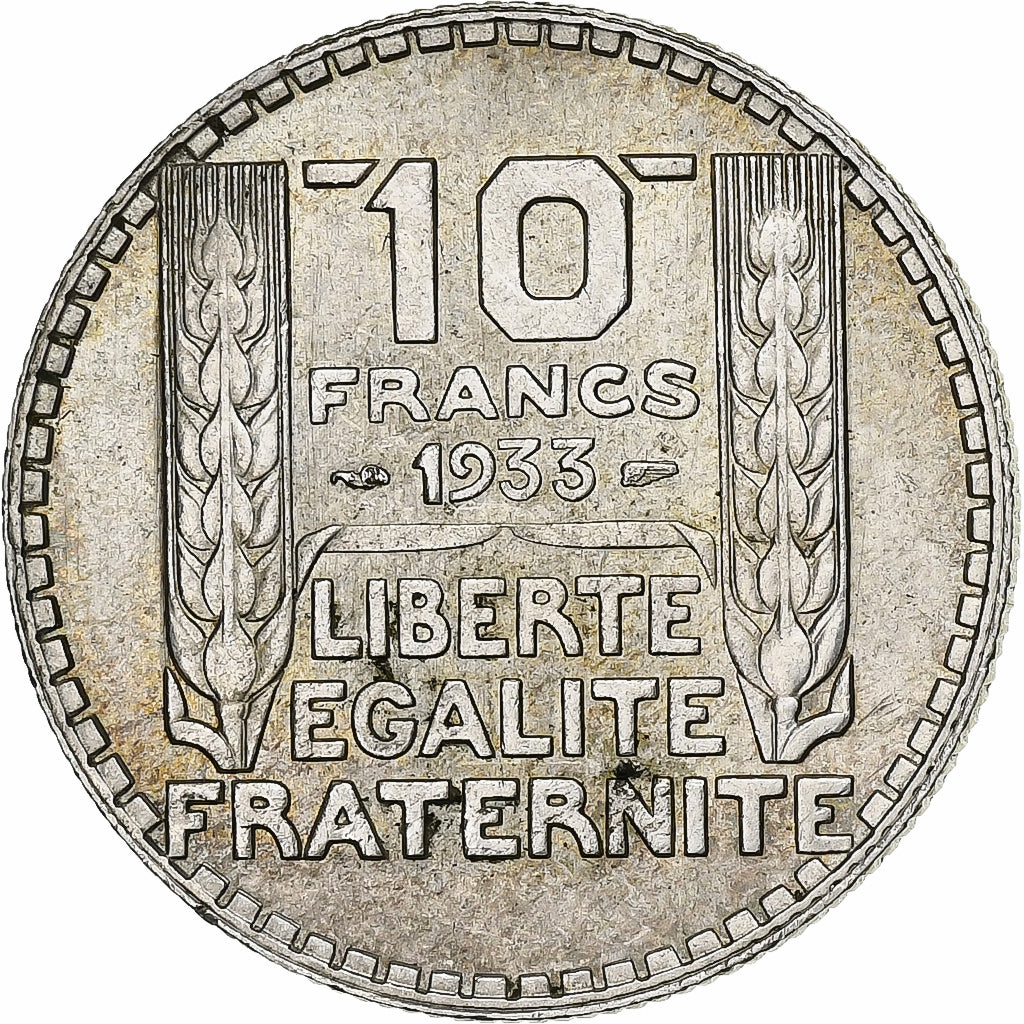 Moneda, Francia, Turin, 10 Francs, 1933, Paris, MBC+, Plata, KM:878, Gadoury:801