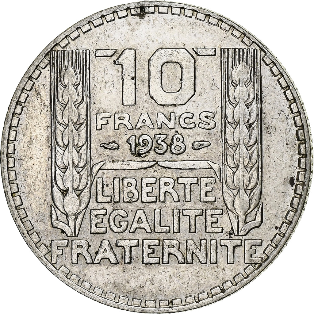 Moneta, Francja, 10 Francs, 1938, Paris, MS(60-62), Srebro, KM:878, Gadoury:801