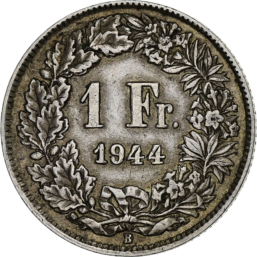 Moneta, Szwajcaria, Franc, 1944, Bern, VF(30-35), Srebro, KM:24