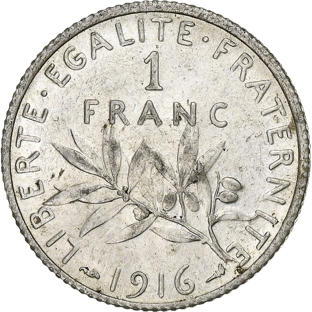 Monnaie, France, Semeuse, Franc, 1916, Paris, TTB+, Argent, Gadoury:467