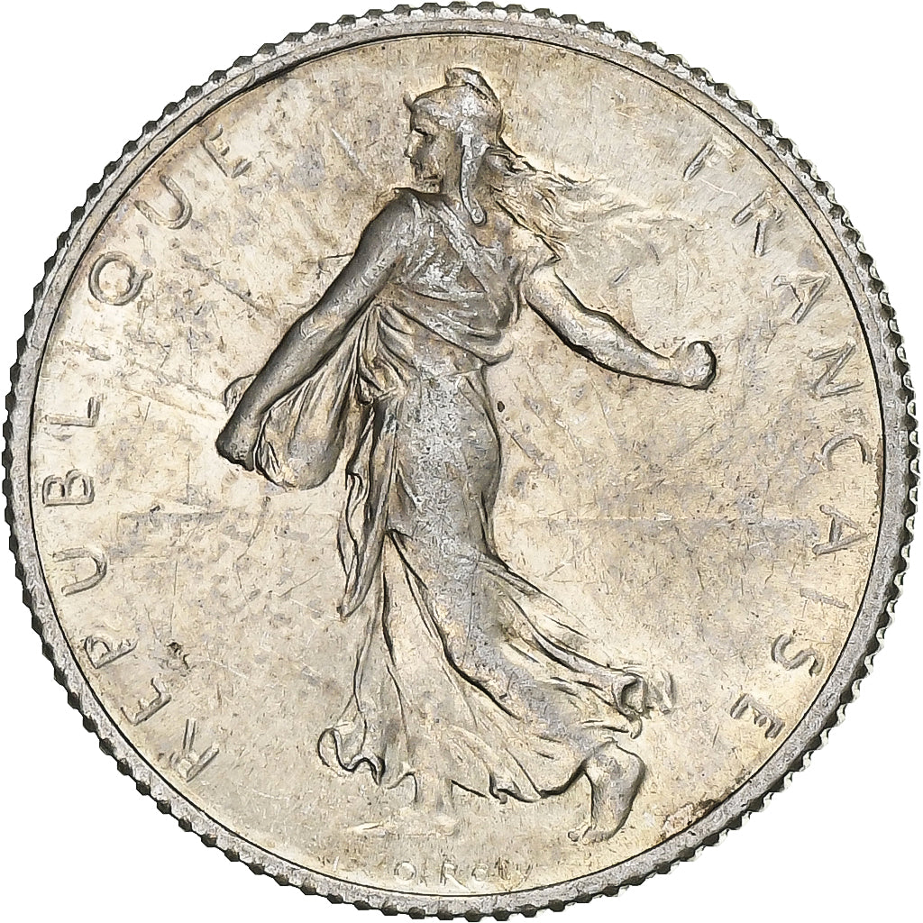 Frankrijk, Franc, Semeuse, 1919, Paris, Zilver, PR+, Gadoury:467, KM:844.1