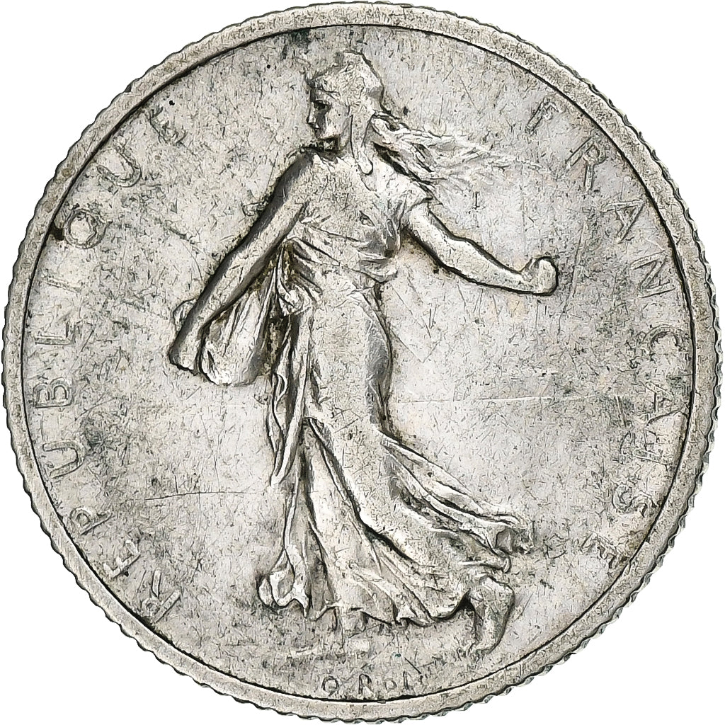 Coin, France, Semeuse, Franc, 1907, Paris, VF(30-35), Silver, KM:844.1