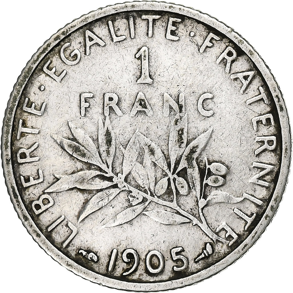 Monnaie, France, Semeuse, Franc, 1905, Paris, TB+, Argent, Gadoury:467, KM:844.1